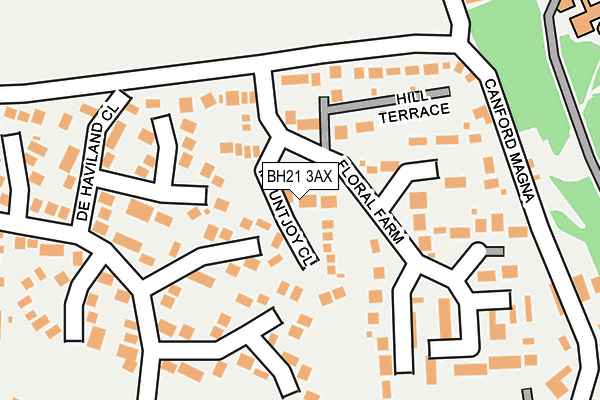 BH21 3AX map - OS OpenMap – Local (Ordnance Survey)