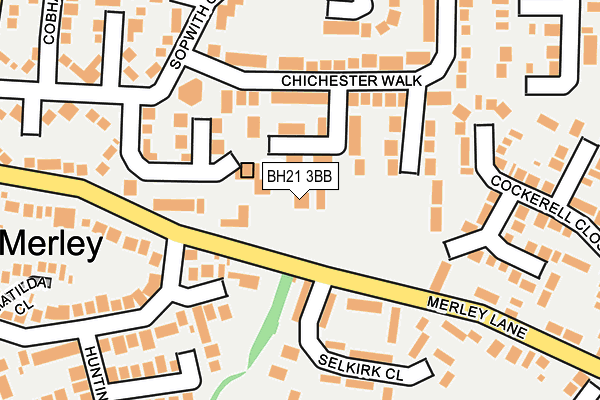 BH21 3BB map - OS OpenMap – Local (Ordnance Survey)