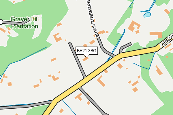 BH21 3BG map - OS OpenMap – Local (Ordnance Survey)