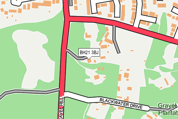 BH21 3BJ map - OS OpenMap – Local (Ordnance Survey)