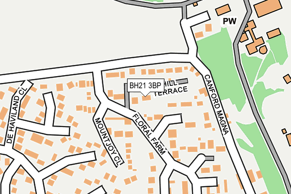 BH21 3BP map - OS OpenMap – Local (Ordnance Survey)