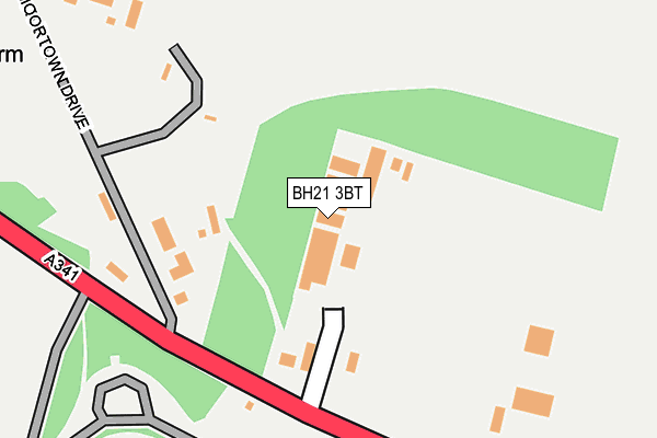 BH21 3BT map - OS OpenMap – Local (Ordnance Survey)