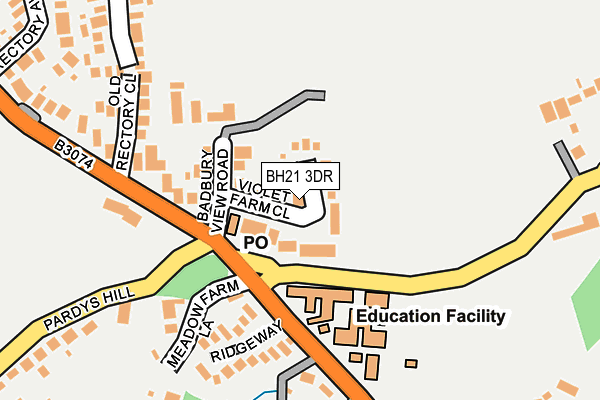 BH21 3DR map - OS OpenMap – Local (Ordnance Survey)