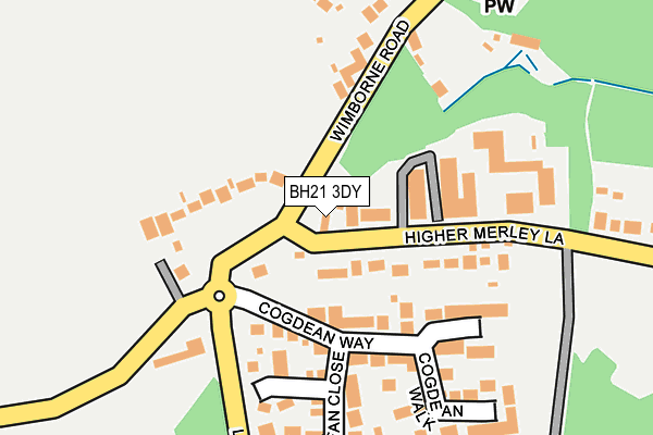 BH21 3DY map - OS OpenMap – Local (Ordnance Survey)