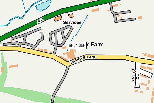 BH21 3EF map - OS OpenMap – Local (Ordnance Survey)