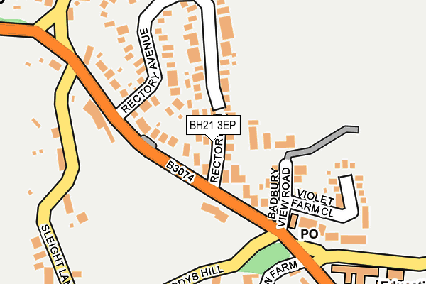 BH21 3EP map - OS OpenMap – Local (Ordnance Survey)