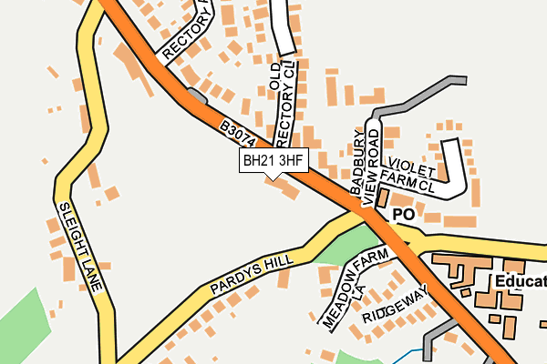 BH21 3HF map - OS OpenMap – Local (Ordnance Survey)