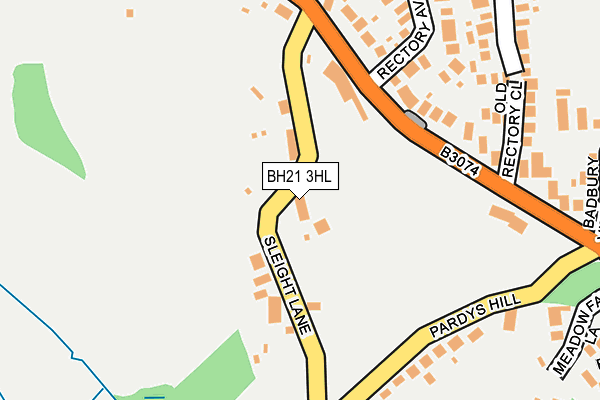 BH21 3HL map - OS OpenMap – Local (Ordnance Survey)