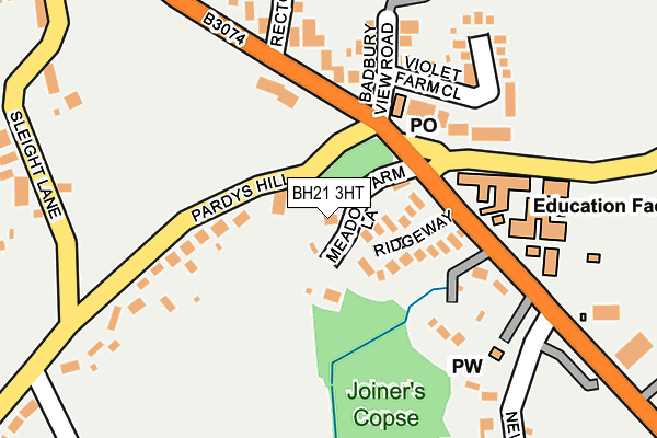 BH21 3HT map - OS OpenMap – Local (Ordnance Survey)