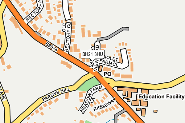BH21 3HU map - OS OpenMap – Local (Ordnance Survey)