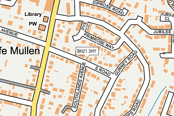 BH21 3HY map - OS OpenMap – Local (Ordnance Survey)