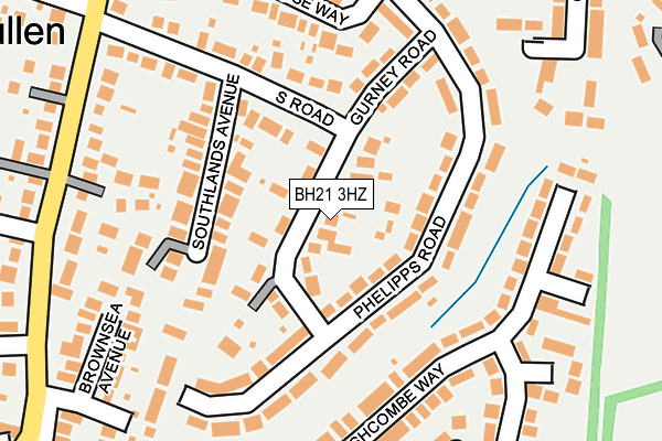 BH21 3HZ map - OS OpenMap – Local (Ordnance Survey)