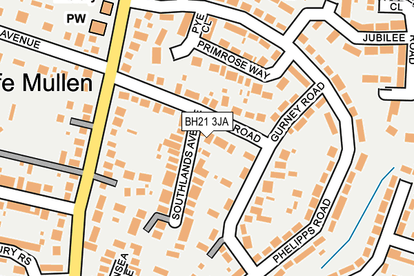 BH21 3JA map - OS OpenMap – Local (Ordnance Survey)