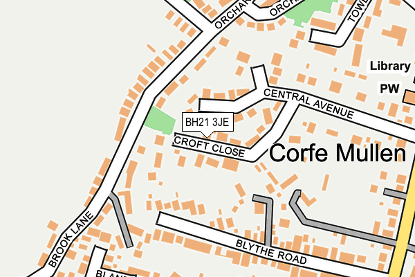 BH21 3JE map - OS OpenMap – Local (Ordnance Survey)