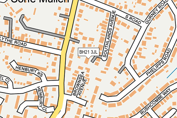 BH21 3JL map - OS OpenMap – Local (Ordnance Survey)