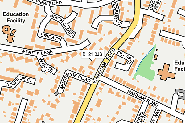 BH21 3JS map - OS OpenMap – Local (Ordnance Survey)