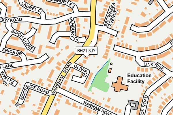 BH21 3JY map - OS OpenMap – Local (Ordnance Survey)