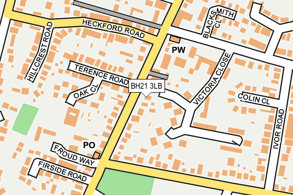 BH21 3LB map - OS OpenMap – Local (Ordnance Survey)