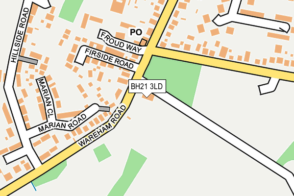 BH21 3LD map - OS OpenMap – Local (Ordnance Survey)