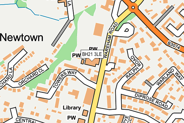 BH21 3LE map - OS OpenMap – Local (Ordnance Survey)