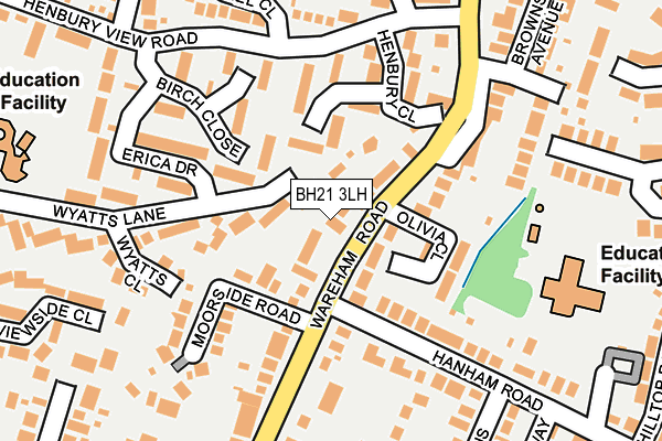 BH21 3LH map - OS OpenMap – Local (Ordnance Survey)
