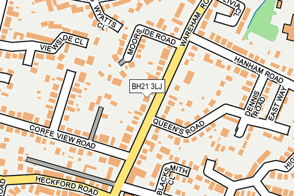 BH21 3LJ map - OS OpenMap – Local (Ordnance Survey)