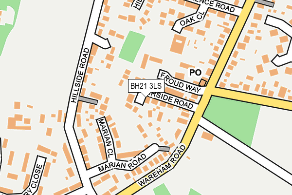 BH21 3LS map - OS OpenMap – Local (Ordnance Survey)