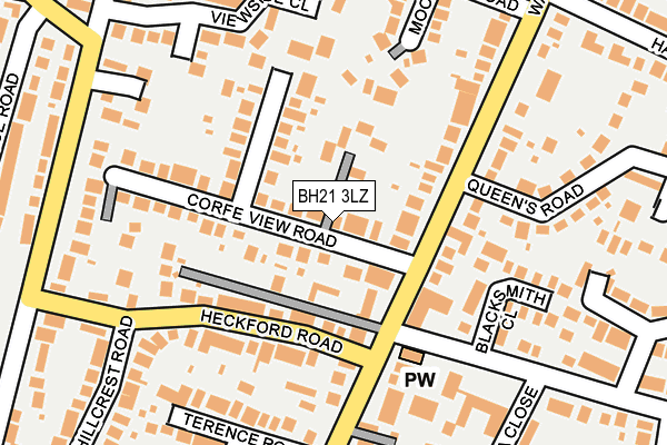 BH21 3LZ map - OS OpenMap – Local (Ordnance Survey)