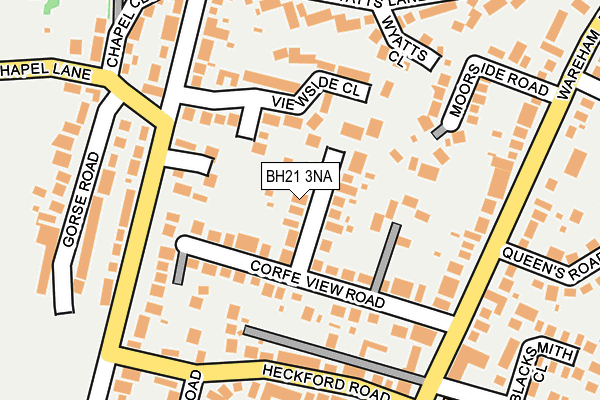BH21 3NA map - OS OpenMap – Local (Ordnance Survey)