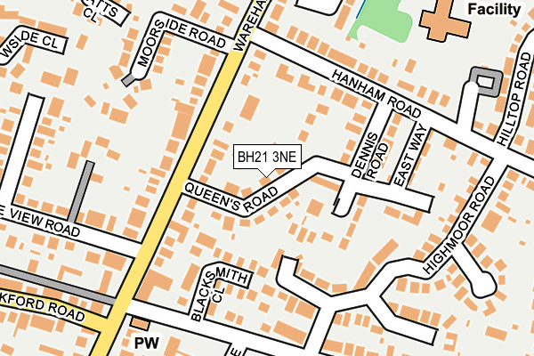 BH21 3NE map - OS OpenMap – Local (Ordnance Survey)