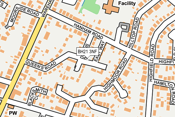 BH21 3NF map - OS OpenMap – Local (Ordnance Survey)