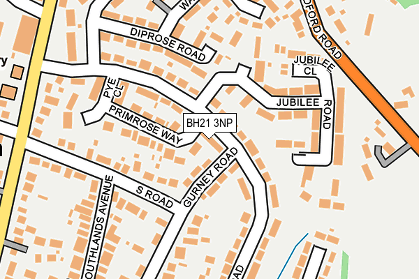 BH21 3NP map - OS OpenMap – Local (Ordnance Survey)