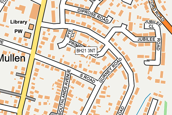 BH21 3NT map - OS OpenMap – Local (Ordnance Survey)