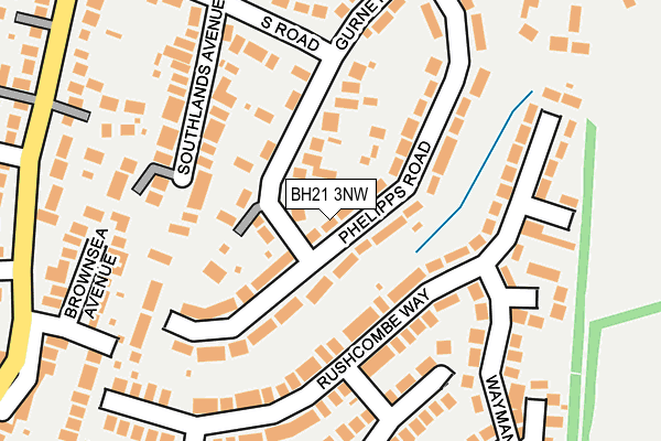 BH21 3NW map - OS OpenMap – Local (Ordnance Survey)