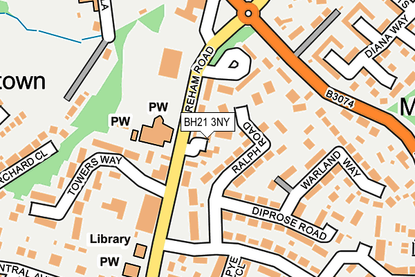 BH21 3NY map - OS OpenMap – Local (Ordnance Survey)
