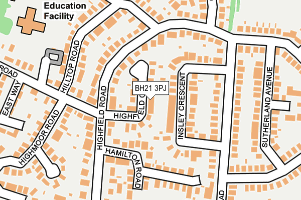 BH21 3PJ map - OS OpenMap – Local (Ordnance Survey)