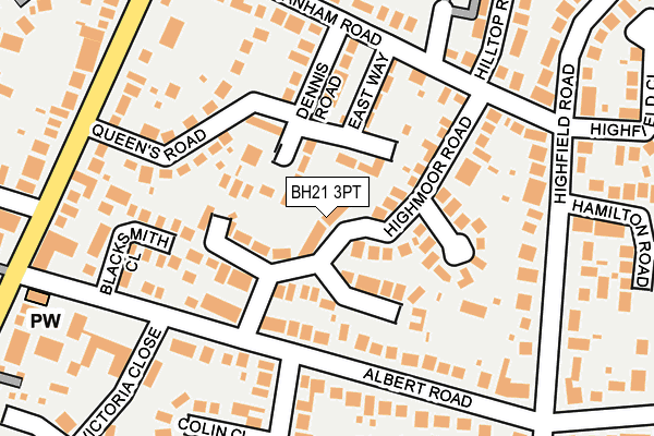 BH21 3PT map - OS OpenMap – Local (Ordnance Survey)