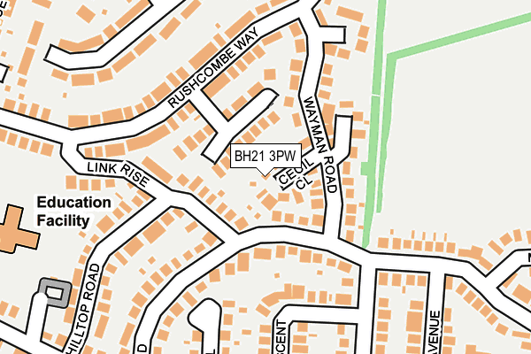 BH21 3PW map - OS OpenMap – Local (Ordnance Survey)