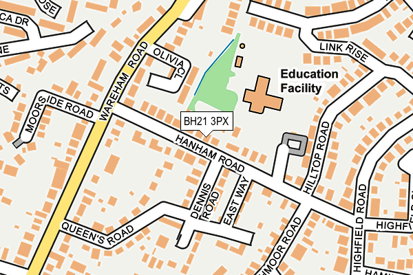 BH21 3PX map - OS OpenMap – Local (Ordnance Survey)