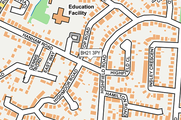 BH21 3PY map - OS OpenMap – Local (Ordnance Survey)