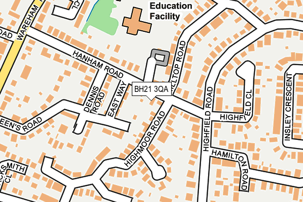 BH21 3QA map - OS OpenMap – Local (Ordnance Survey)