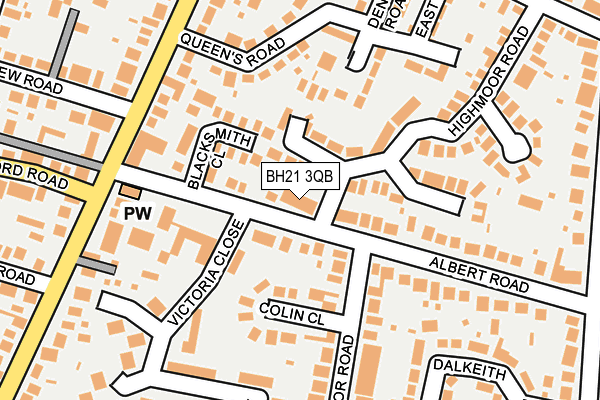 BH21 3QB map - OS OpenMap – Local (Ordnance Survey)