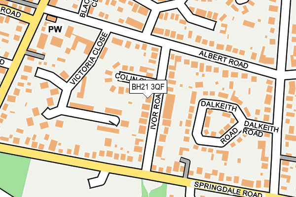 BH21 3QF map - OS OpenMap – Local (Ordnance Survey)