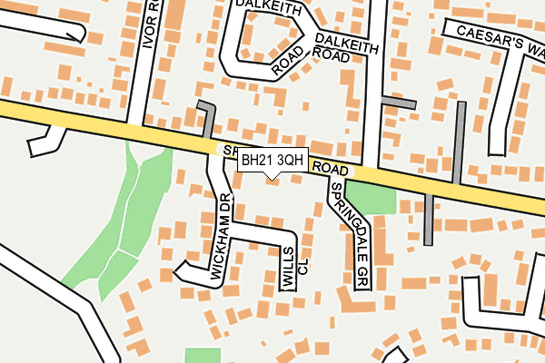 BH21 3QH map - OS OpenMap – Local (Ordnance Survey)