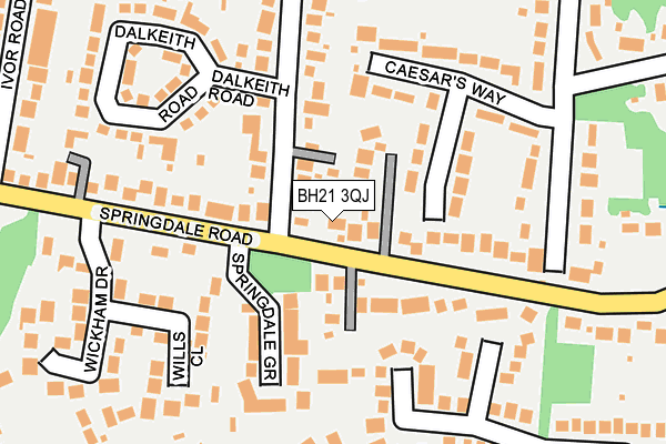 BH21 3QJ map - OS OpenMap – Local (Ordnance Survey)