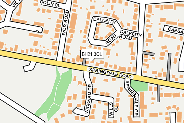 BH21 3QL map - OS OpenMap – Local (Ordnance Survey)