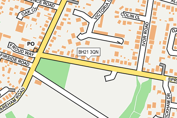 BH21 3QN map - OS OpenMap – Local (Ordnance Survey)