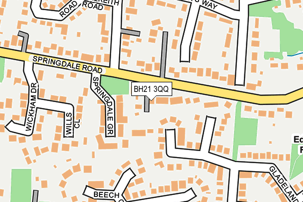 BH21 3QQ map - OS OpenMap – Local (Ordnance Survey)