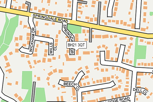 BH21 3QT map - OS OpenMap – Local (Ordnance Survey)