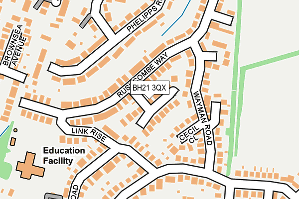 BH21 3QX map - OS OpenMap – Local (Ordnance Survey)